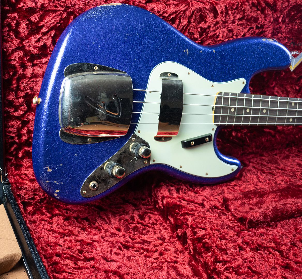 2018 '64 Fender Jazz Bass Custom Shop Relic Stacked Knob Purple Sparkle